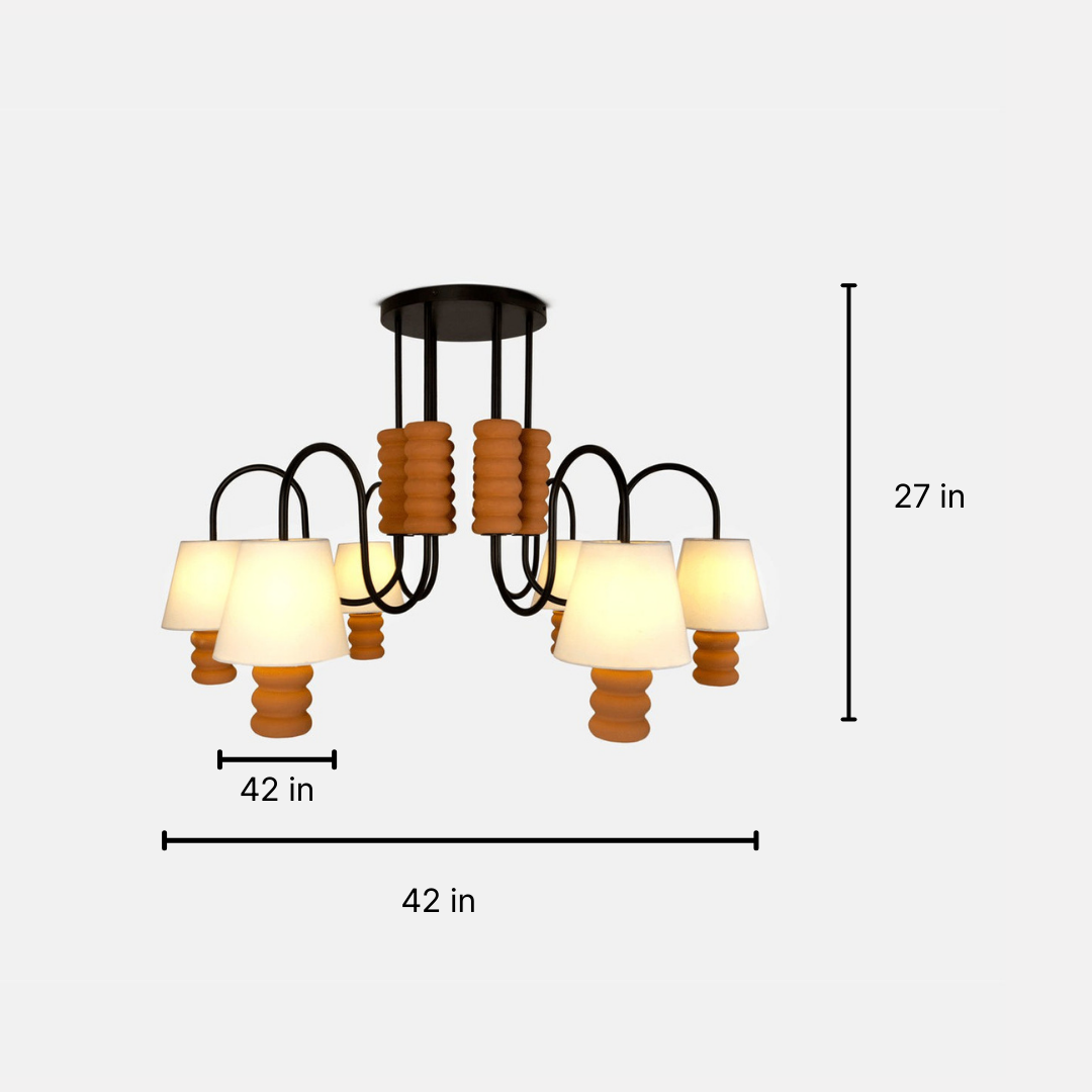 Contour Chandelier - Terracotta