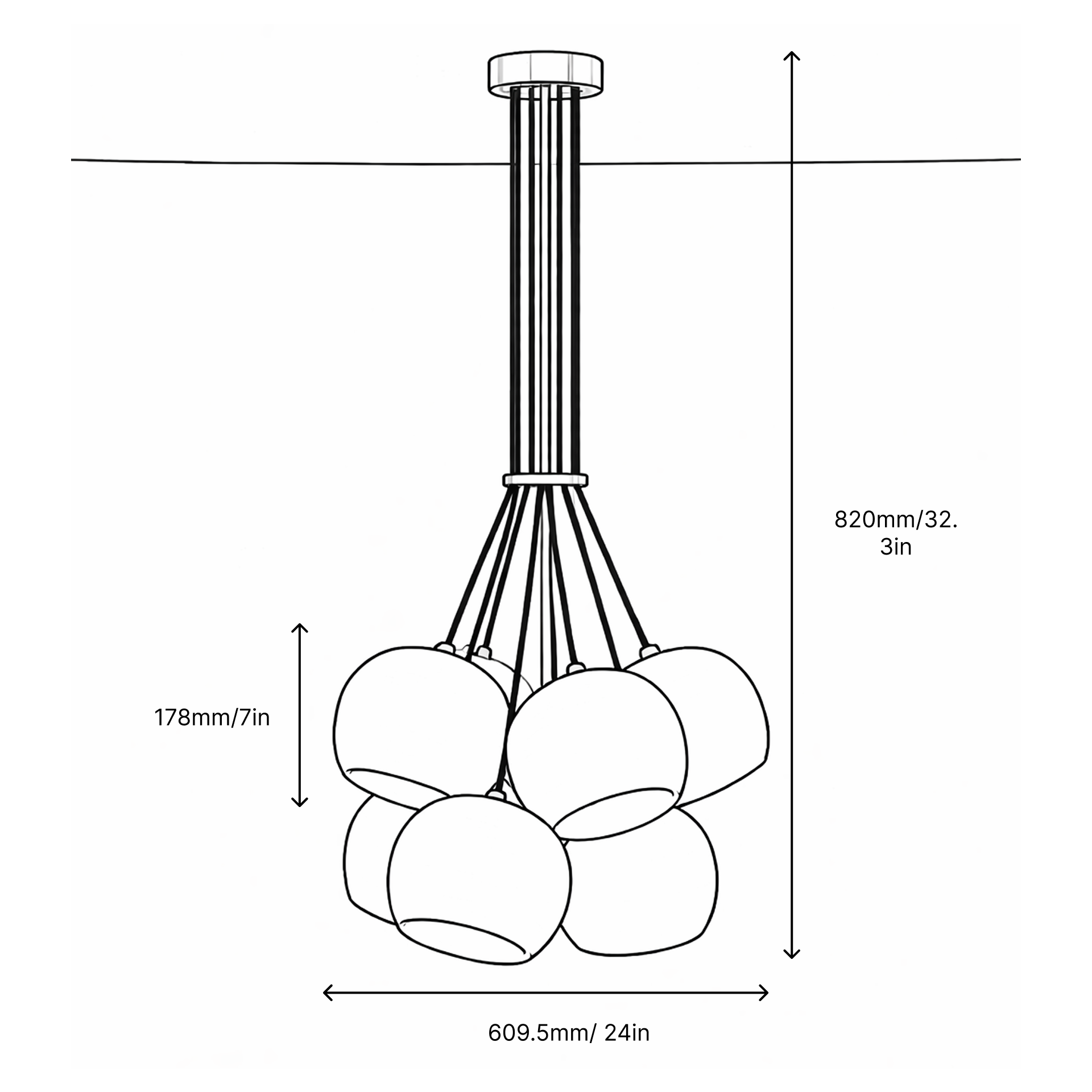 Mushroom Cluster Pendant Light
