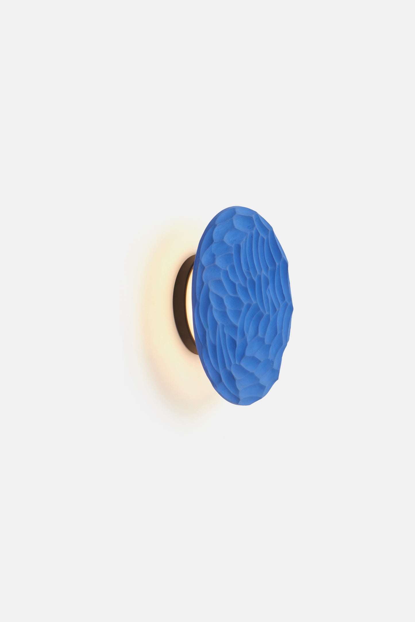 Blue disc wall light