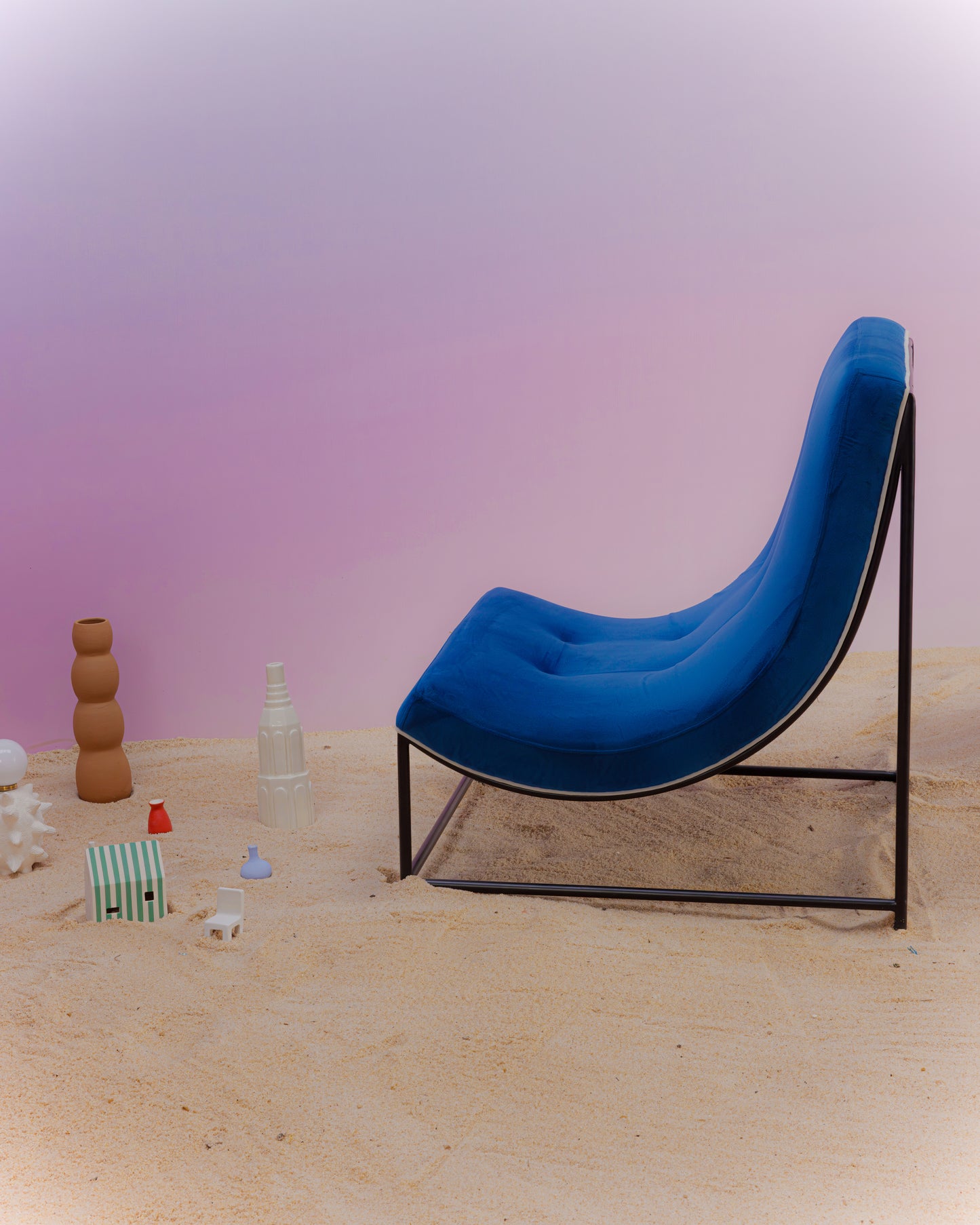 Curve Lounge Chair - Blue