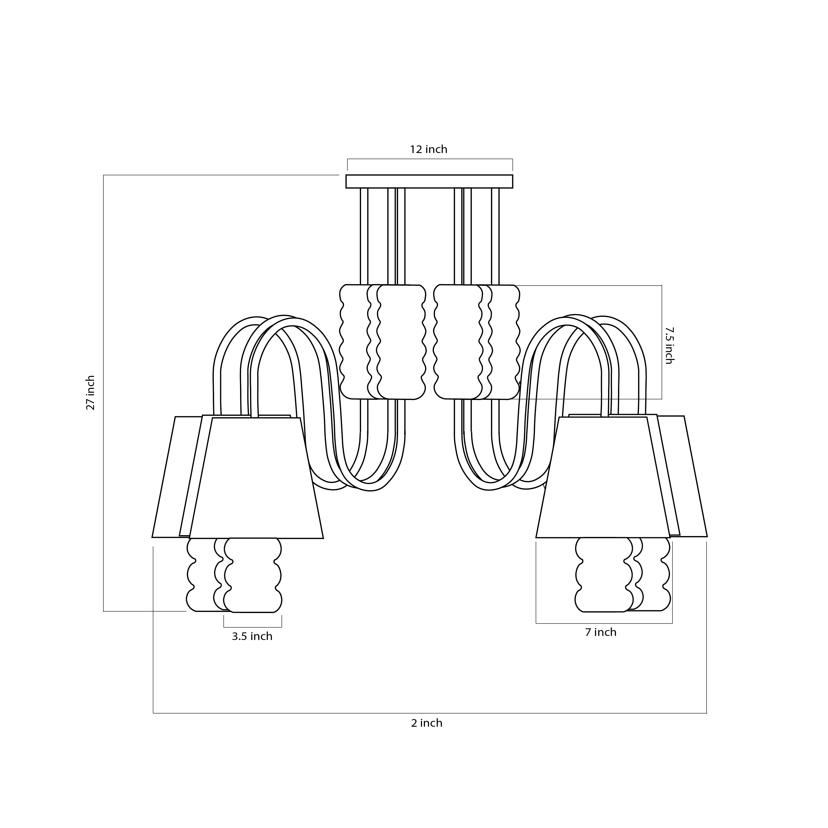 Contour Chandelier - Terracotta