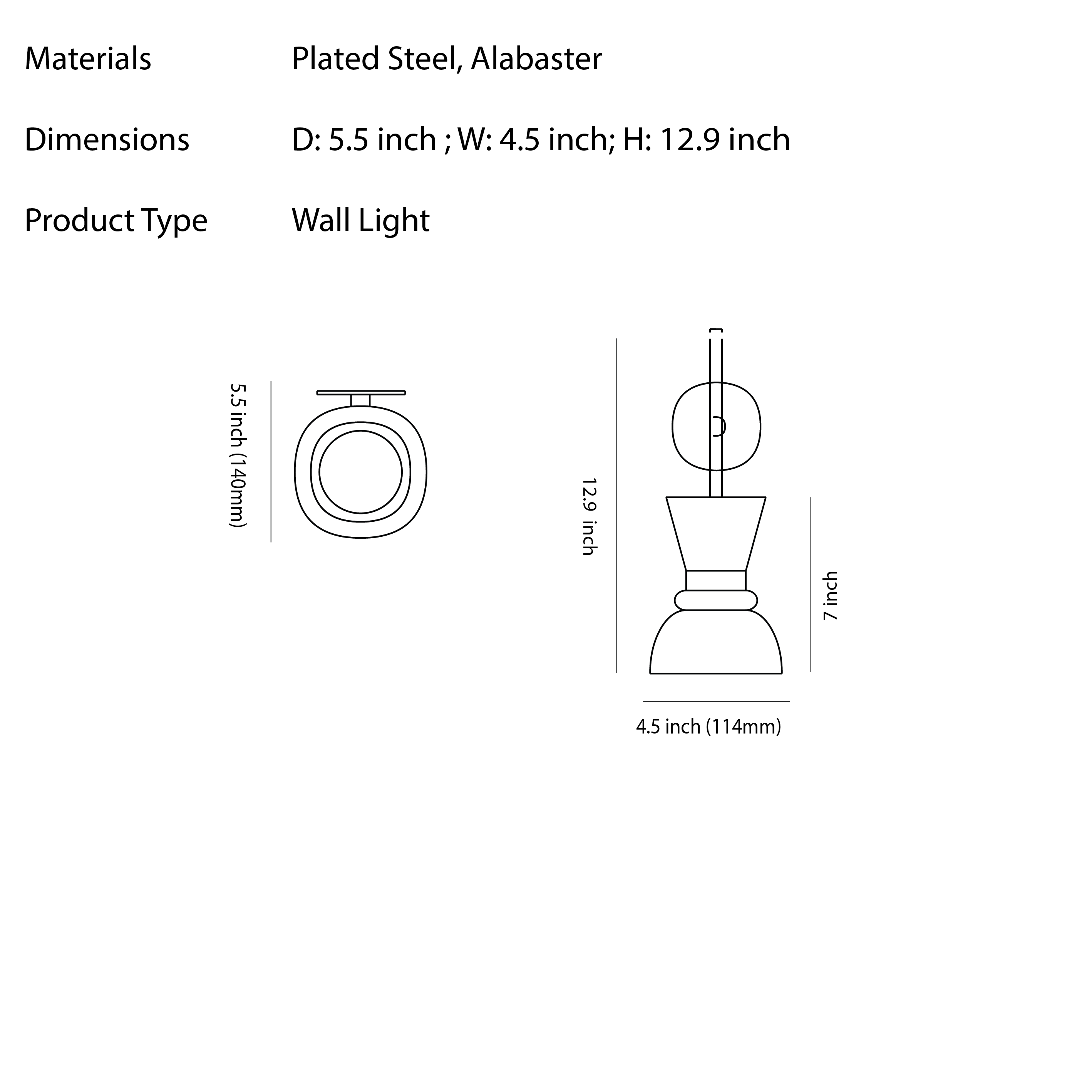 Alabaster Wall Light