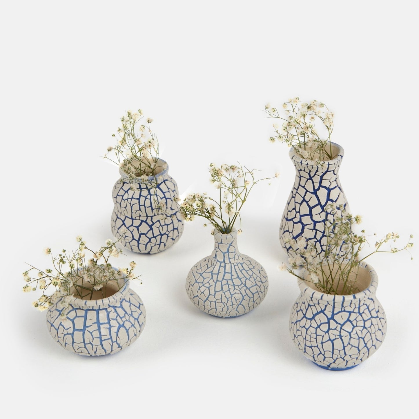 Pot Series in Crawl Glaze