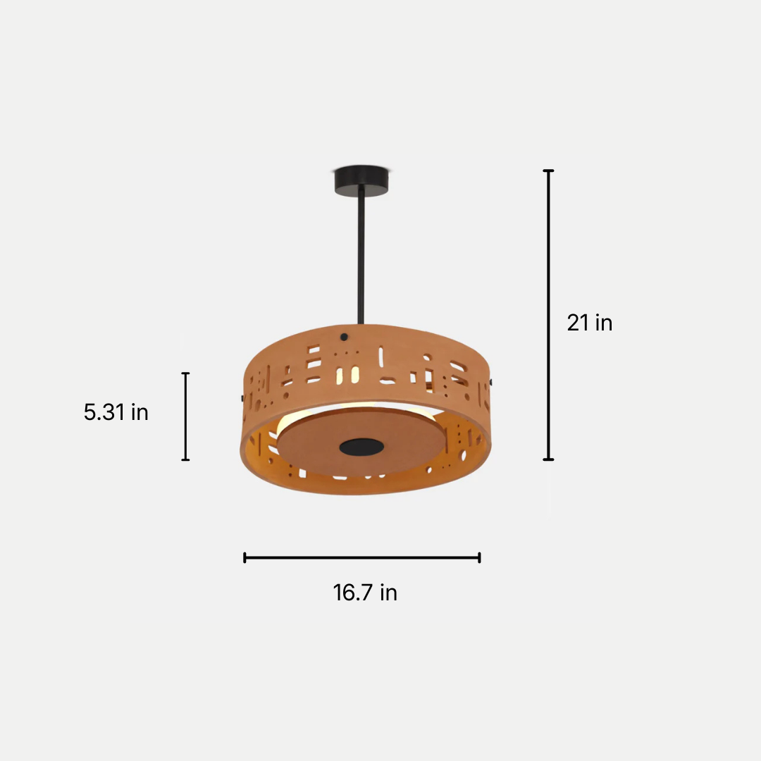 Cut-out Pendant Light in Terracotta