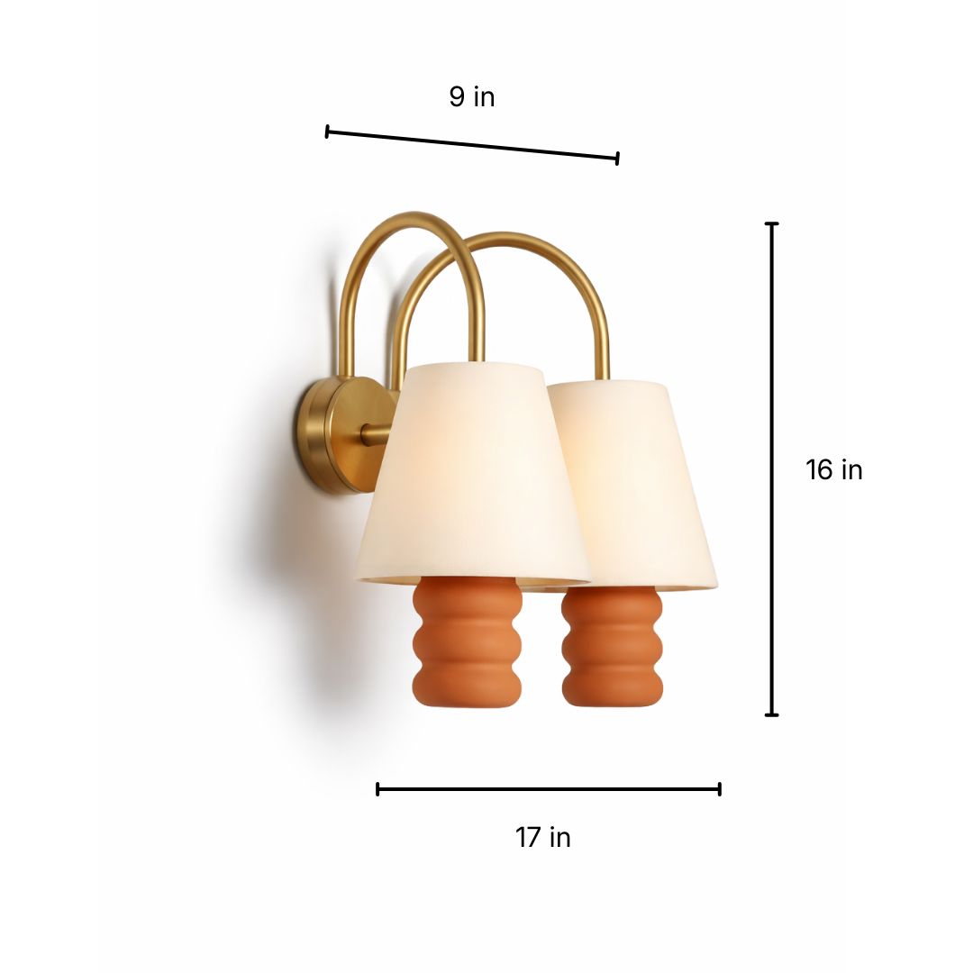 Dual Contour Sconce Wall Light - Terracotta