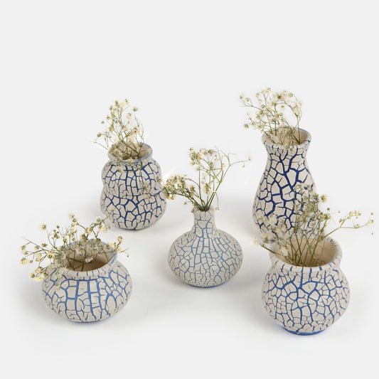 Pot Series in Crawl Glaze