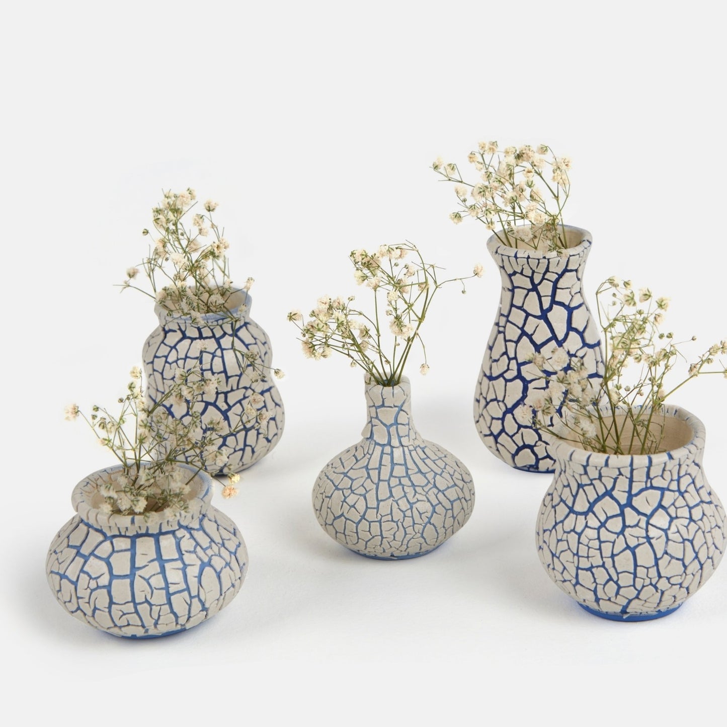 Pot Series in Crawl Glaze