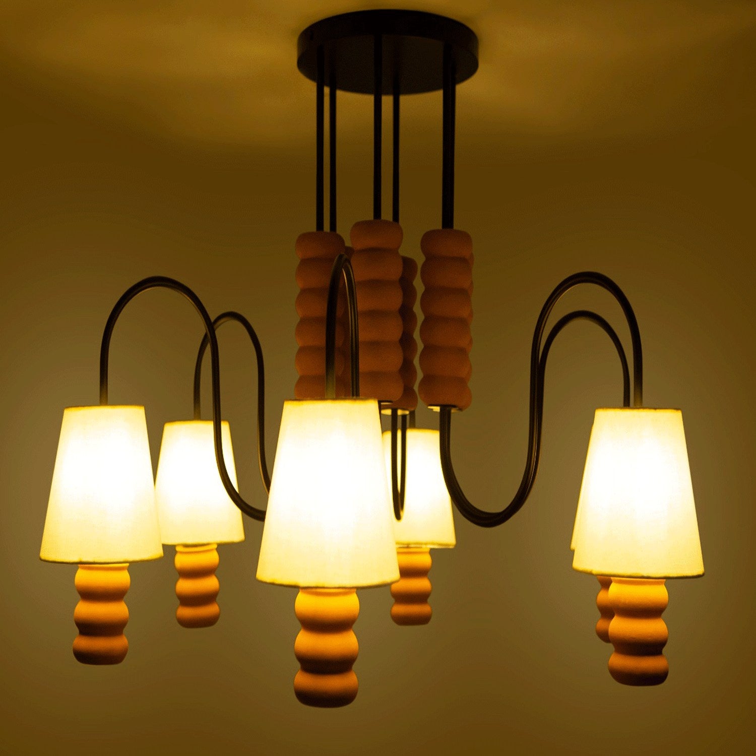 Contour Chandelier - Terracotta