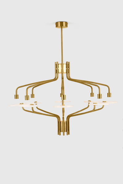 Alabaster Chandelier - Gold
