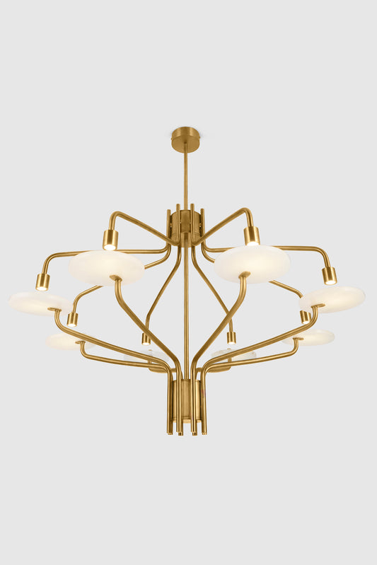 Alabaster Chandelier - Gold