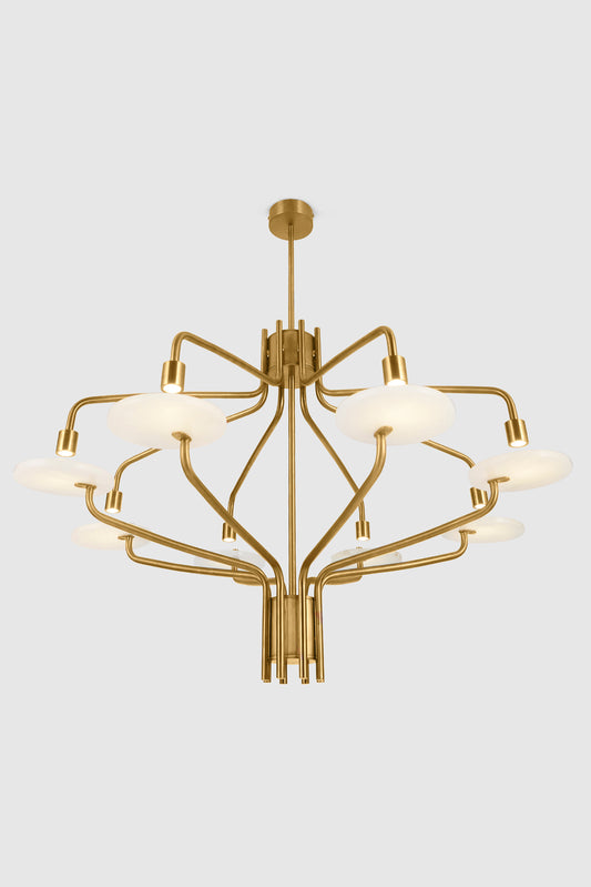 Alabaster Chandelier - Gold