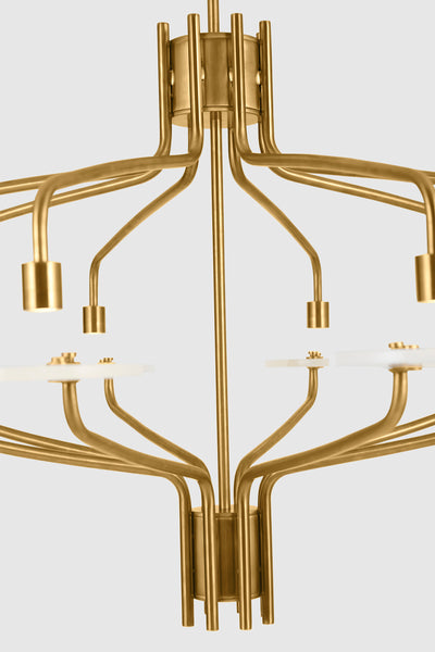 Alabaster Chandelier - Gold