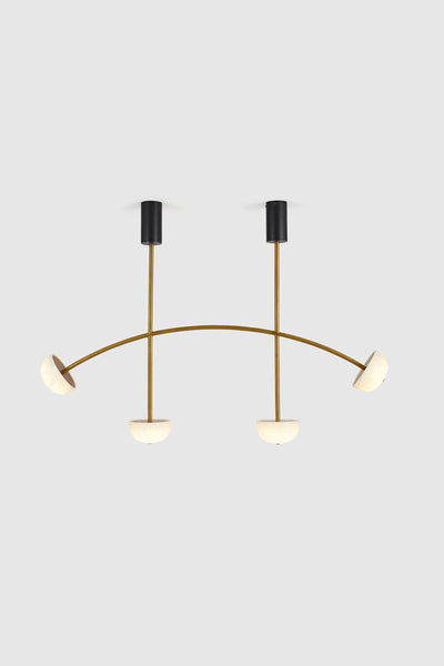Alabaster Curve Chandelier - Gold