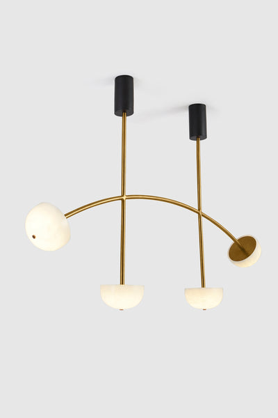 Alabaster Curve Chandelier - Gold